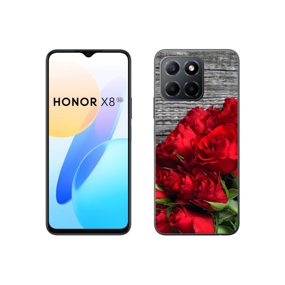 Gélový kryt mmCase na Honor X8 5G/70 Lite 5G - červené ruže