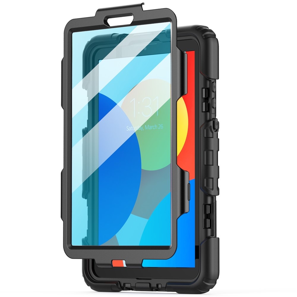 Strap odolný kryt s držiakom na ruku a ramenným popruhom na Xiaomi Redmi Pad SE 8.7 - čierny