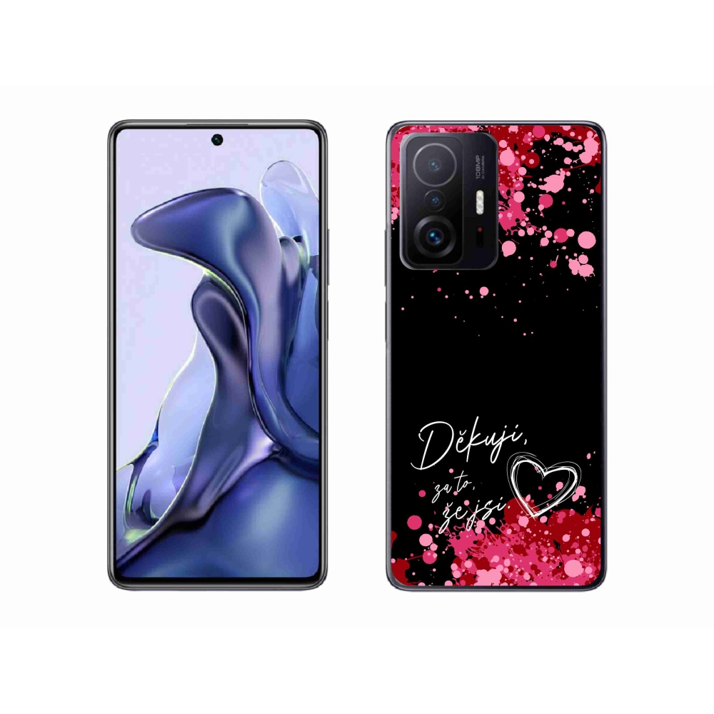 Gélový kryt mmCase na Xiaomi 11T - zamilovaný text 2 čierne pozadie