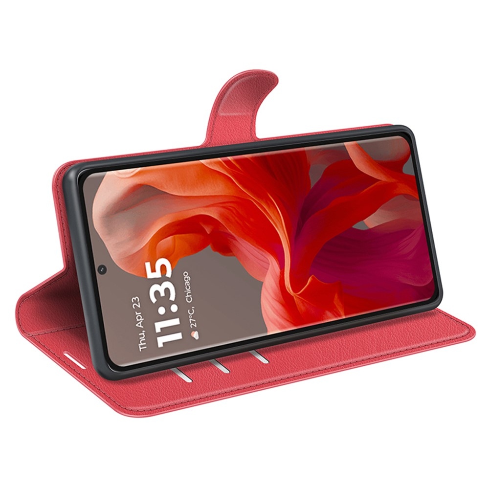 Litchi knižkové púzdro na Motorola Moto G85 5G - červené