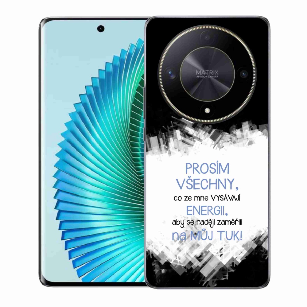 Gélový kryt mmCase na Honor Magic 6 Lite 5G - vtipný text 1 modrý