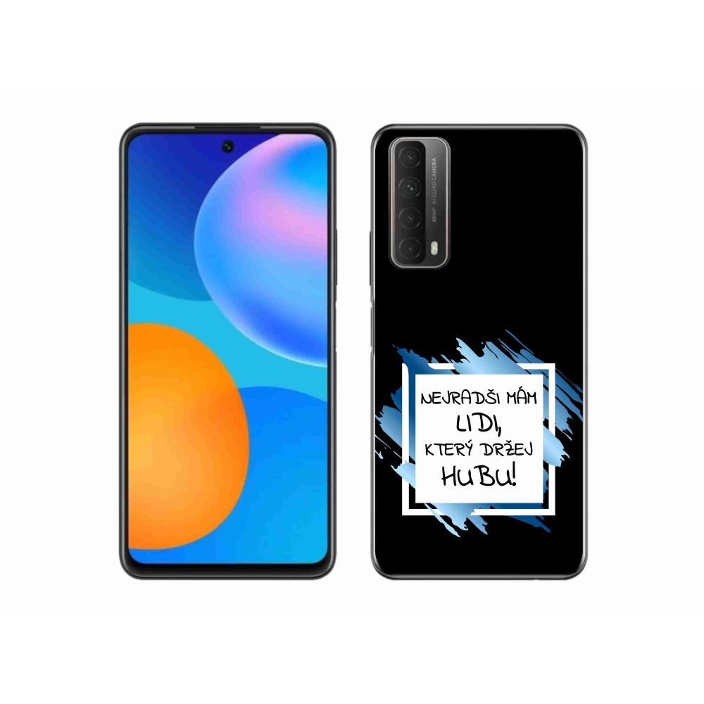 Gélový kryt mmCase na Huawei P Smart (2021) - vtipný text 7 bieločierne pozadie