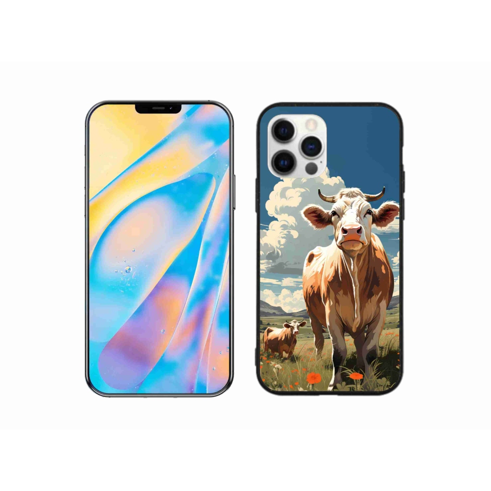 Gélový kryt mmCase na iPhone 12 Pro - kravy na lúke