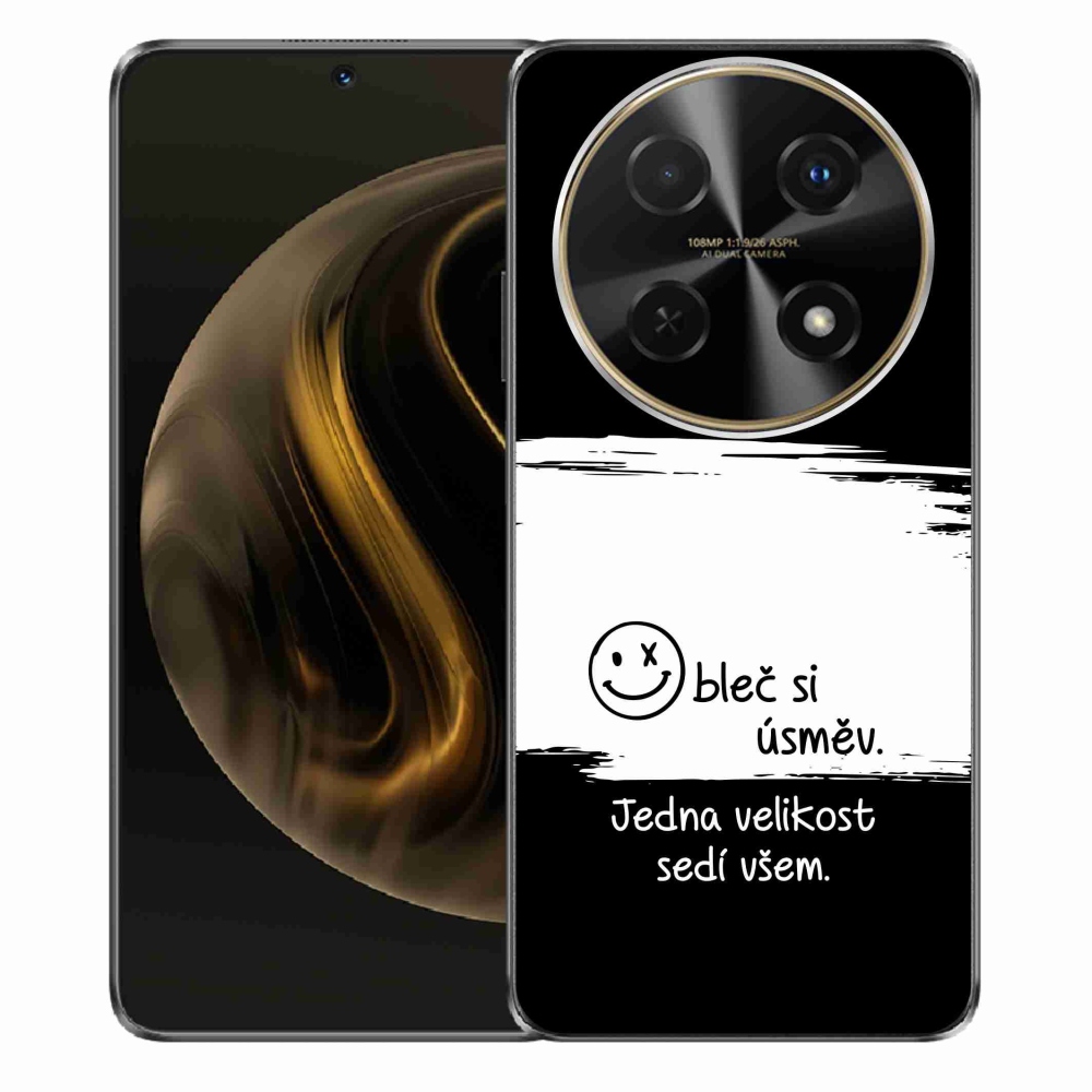 Gélový kryt mmCase na Huawei Nova 12i - vtipný text 8 bieločierne pozadie