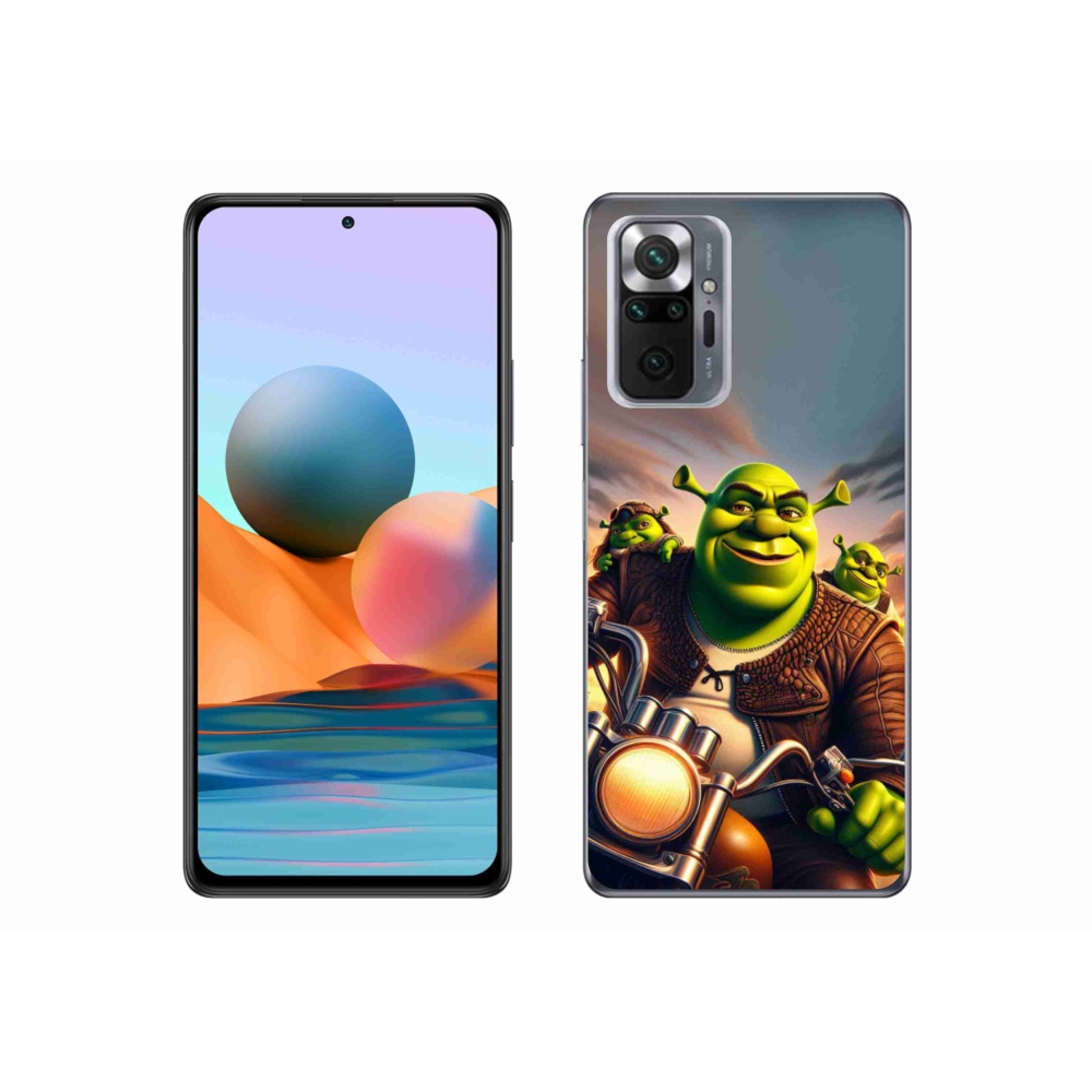 Gélový kryt mmCase na Xiaomi Redmi Note 10 Pro - shrek na motorke