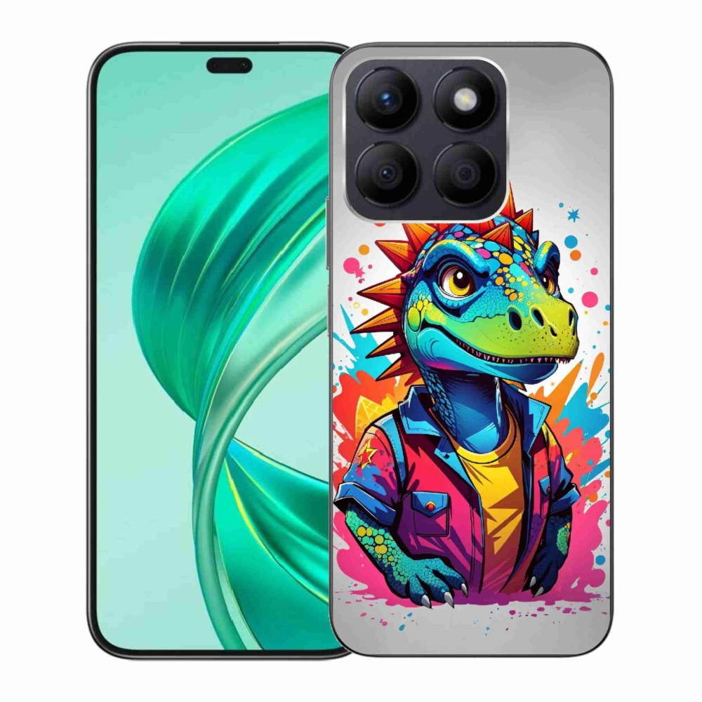 Gélový kryt mmCase na Honor X8b - farebný dinosaurus