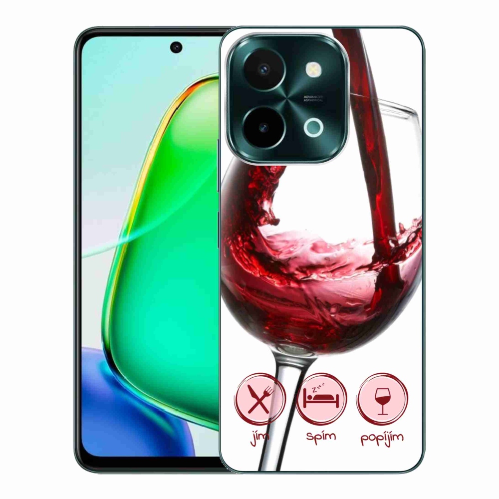 Gélový obal mmCase na Vivo Y28 - pohár vína červené