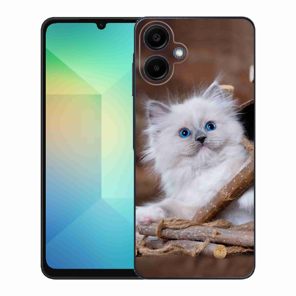 Gélový kryt mmCase na Samsung Galaxy A06 4G - biele mačiatko