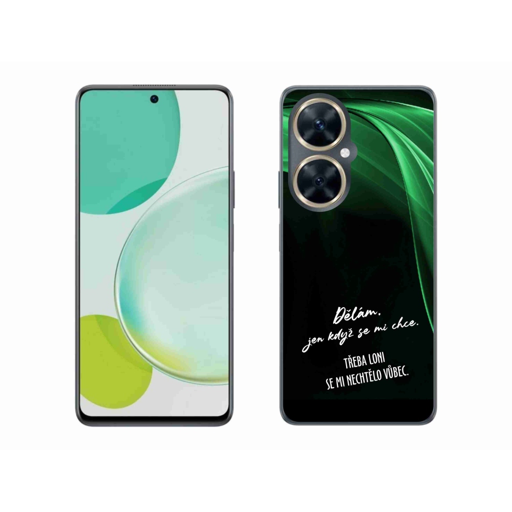 Gélový kryt mmCase na Huawei Nova 11i - vtipný text 12 čierne pozadie