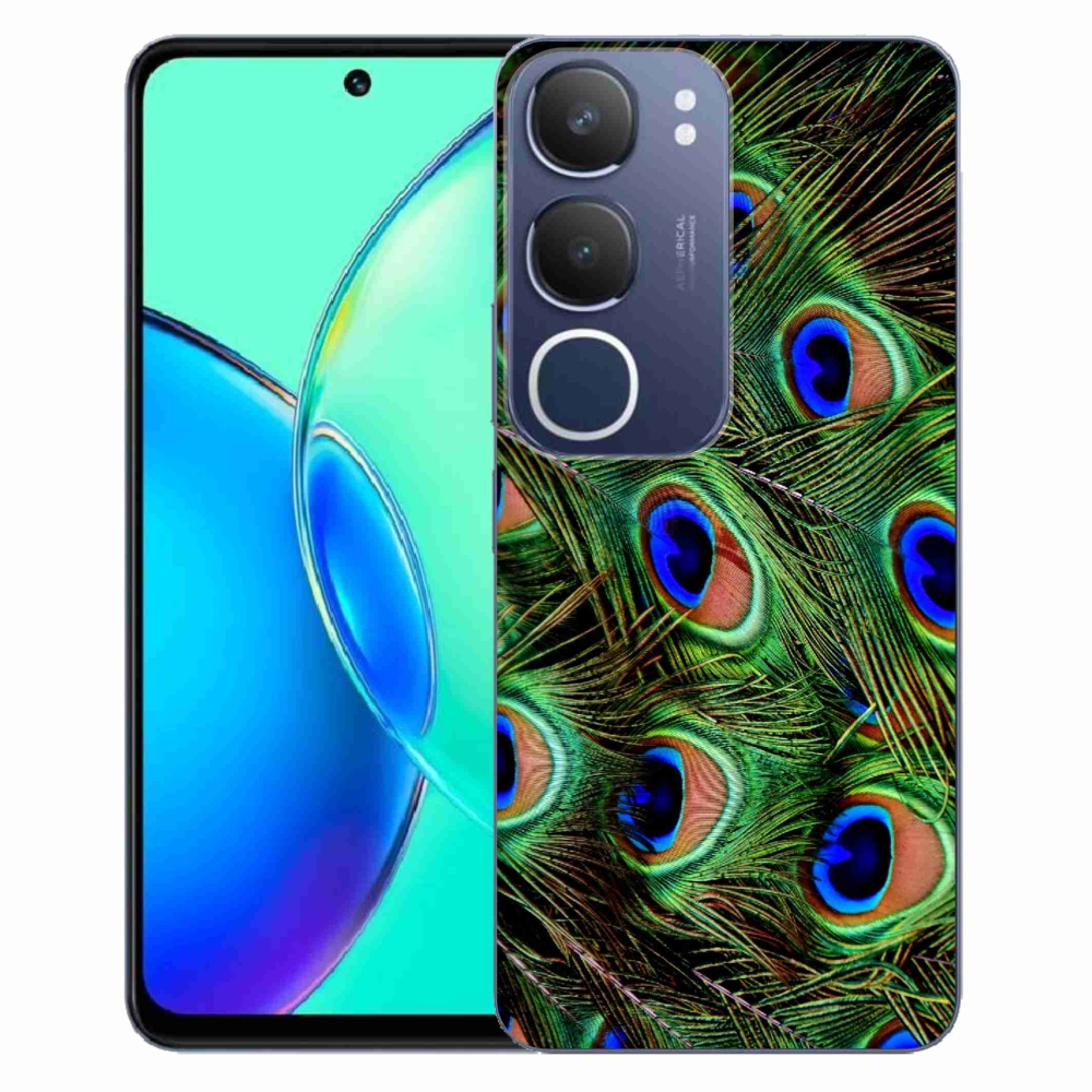 Gélový kryt mmCase na Vivo Y19s - pávie perie