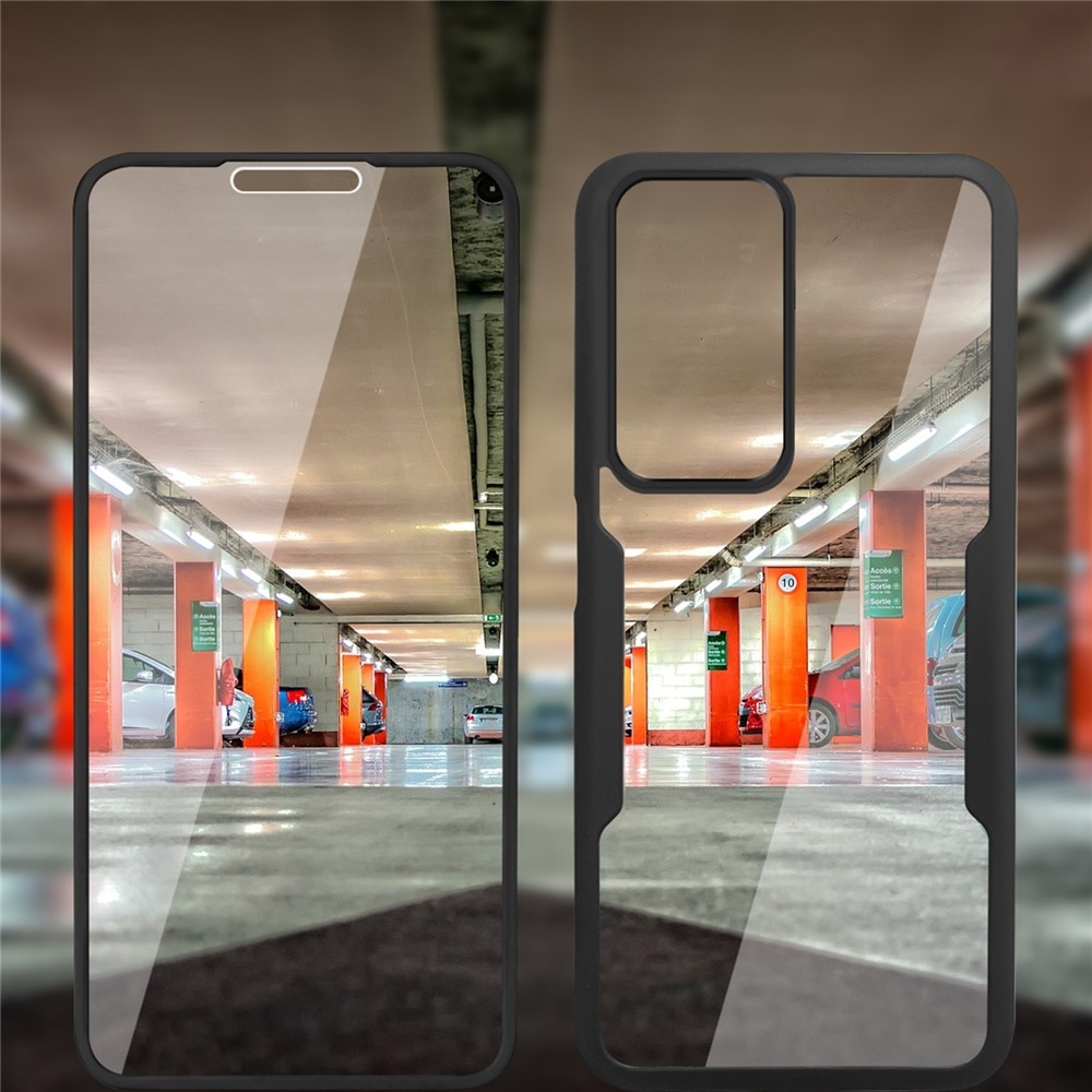 Acryl gélový obal s rámčekom pre ochranou displeja na Samsung Galaxy A16 4G/5G/A17 5G - čierny