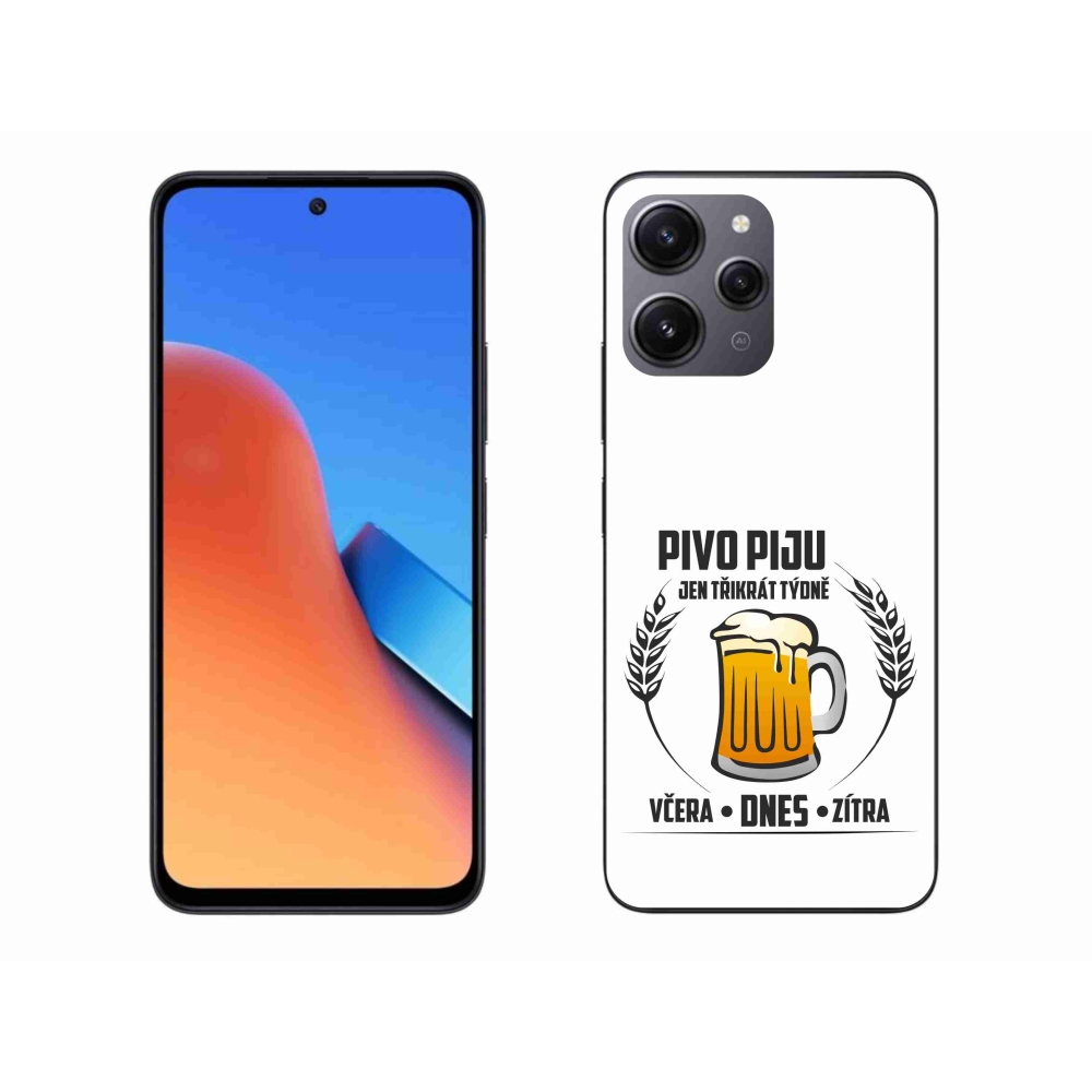 Gélový kryt mmCase na Xiaomi Redmi 12 - pivný motív biele pozadie