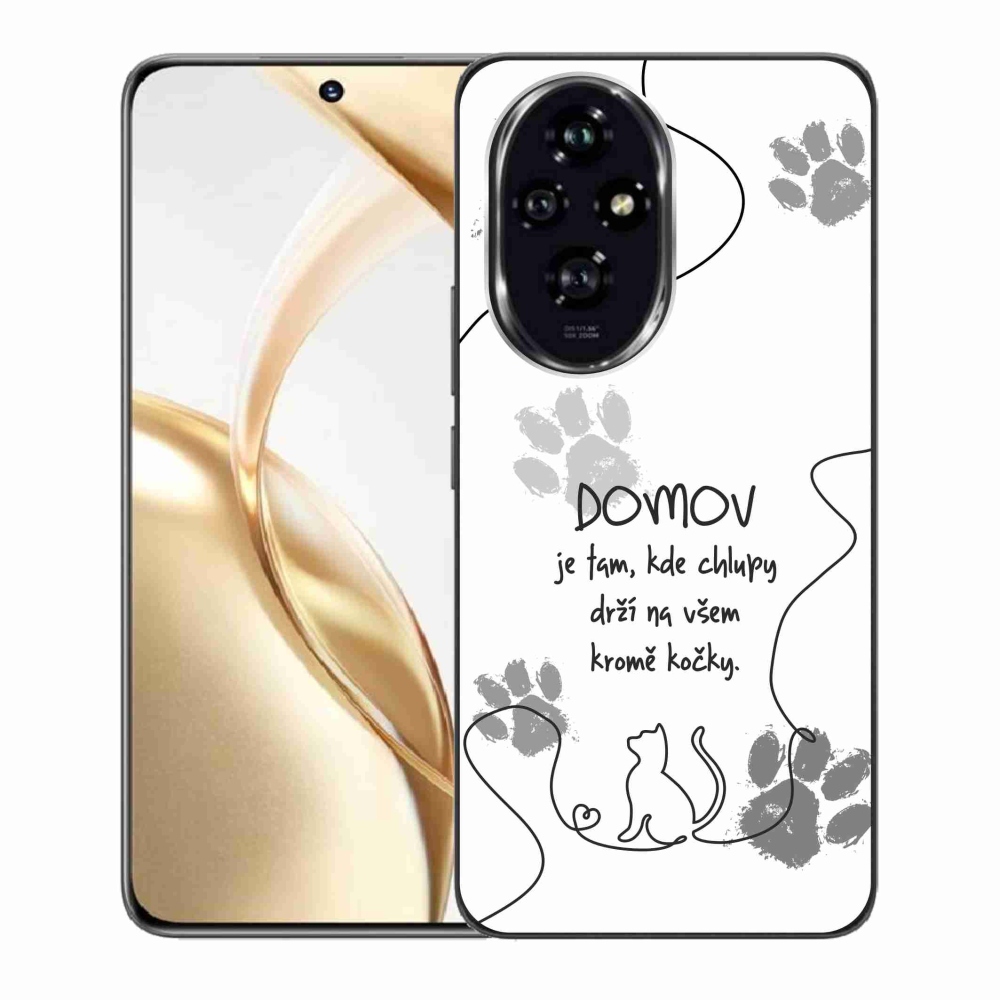 Gélový kryt mmCase na Honor 200 5G - mačacie motív biele pozadie