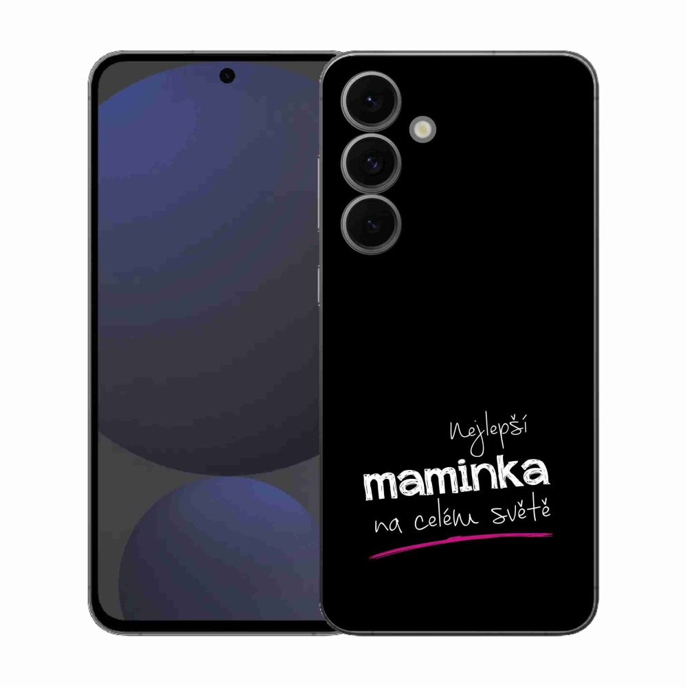 Gélový kryt mmCase na Samsung Galaxy S25 FE - najlepšia mamička 4 čierne pozadie