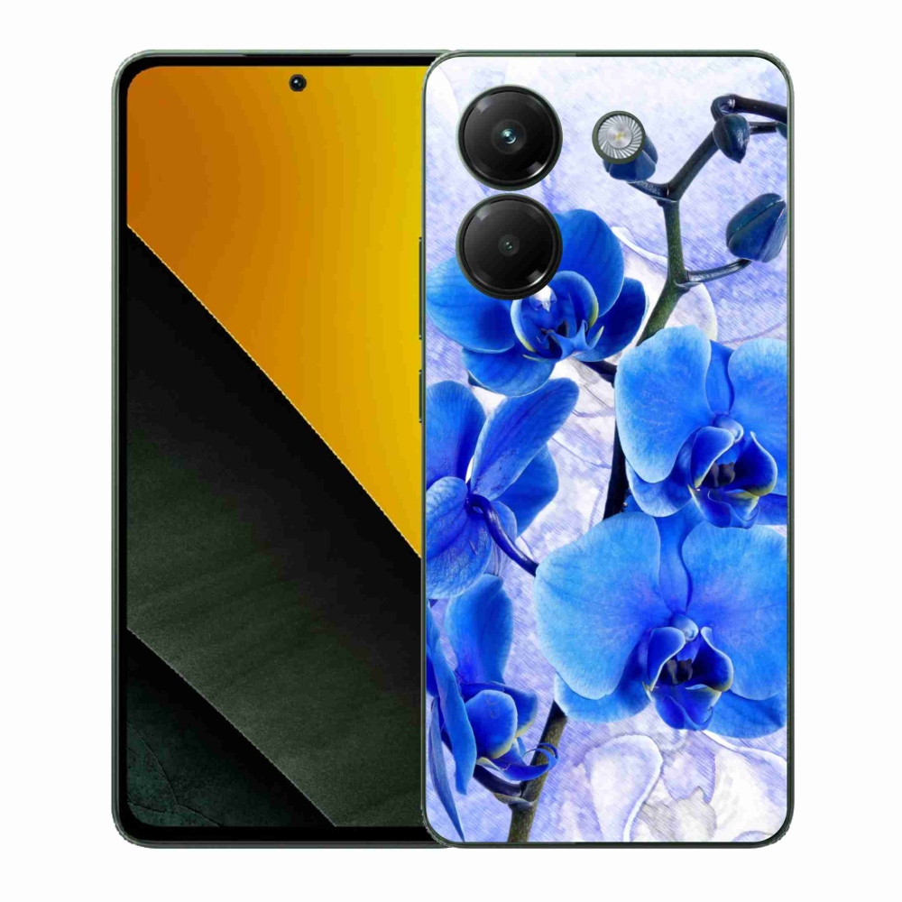 Gélový kryt mmCase na Xiaomi Poco M7 Pro 5G - modré kvety