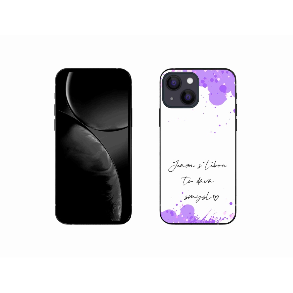 Gélový kryt mmCase na iPhone 13 mini 5.4 - zamilovaný text biele pozadie