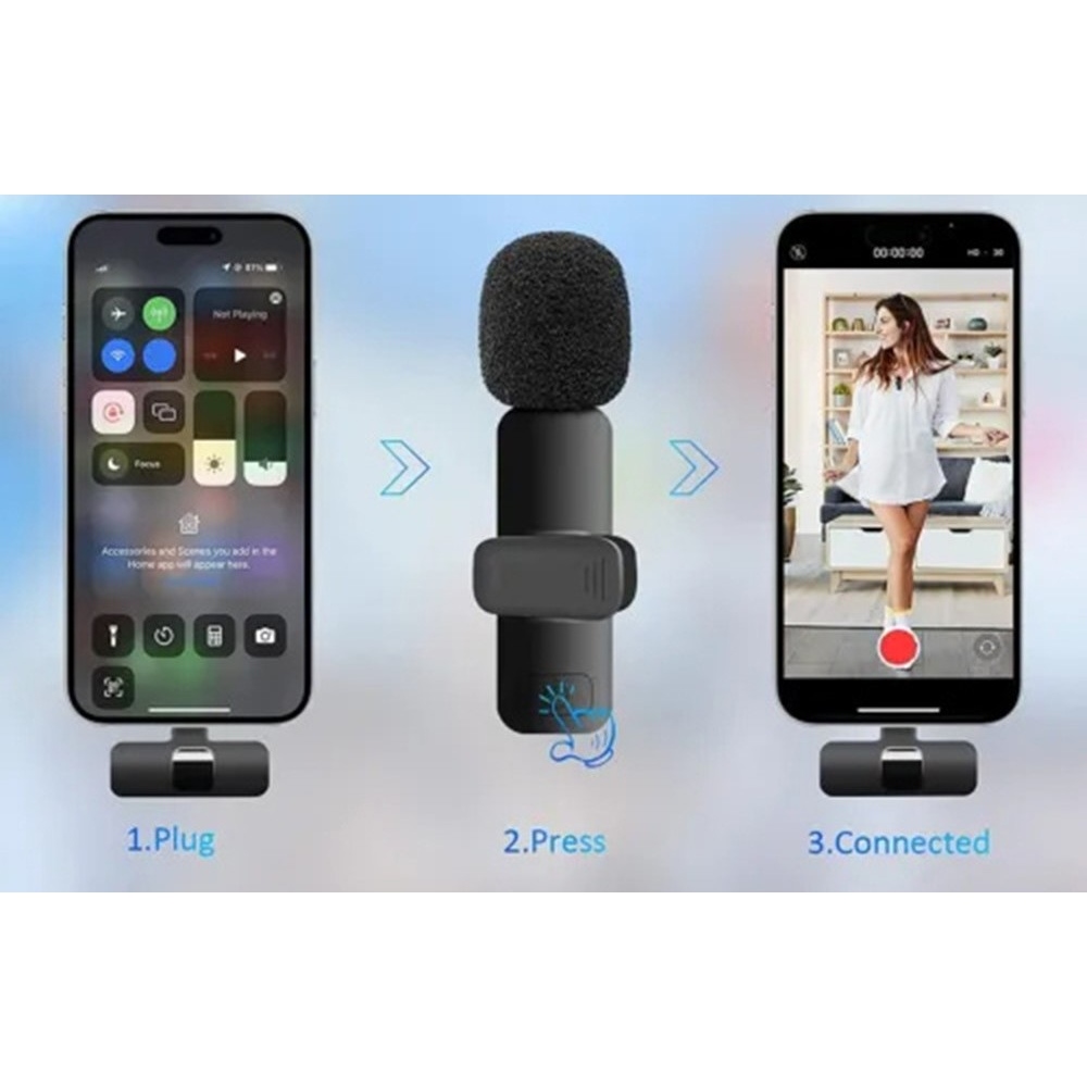 K1 bezdrôtový klopový mikrofón s redukciou šumu USB-C 2ks