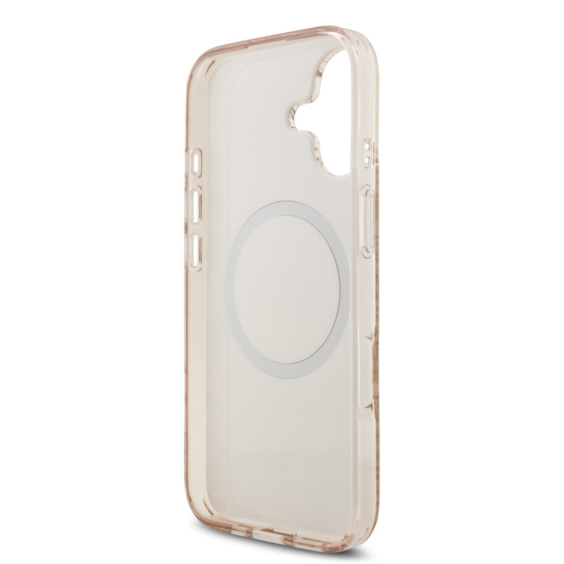 Guess IML Flowers Allover Strap MagSafe zadný kryt pre iPhone 17 Pink