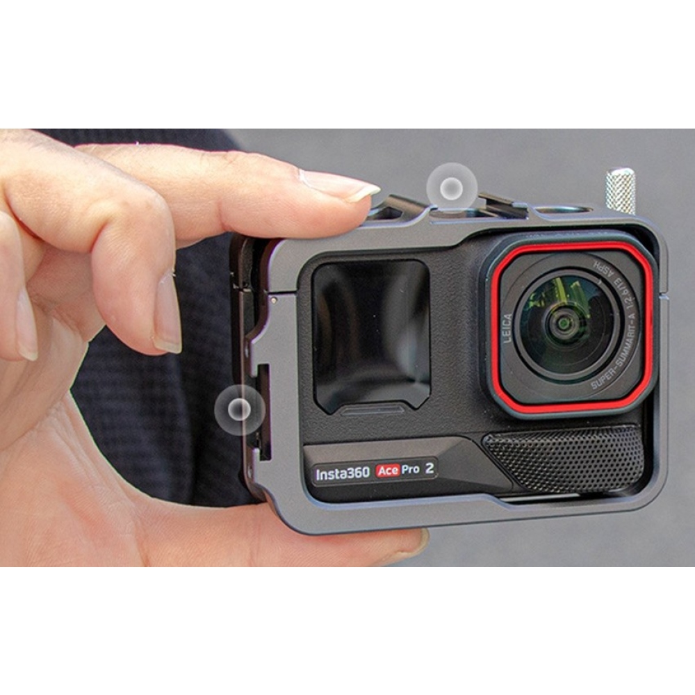 Hliníkový ochranný rám s dvoma držiakmi príslušenstva pre Insta360 Ace Pro 2, Ace Pro a Ace