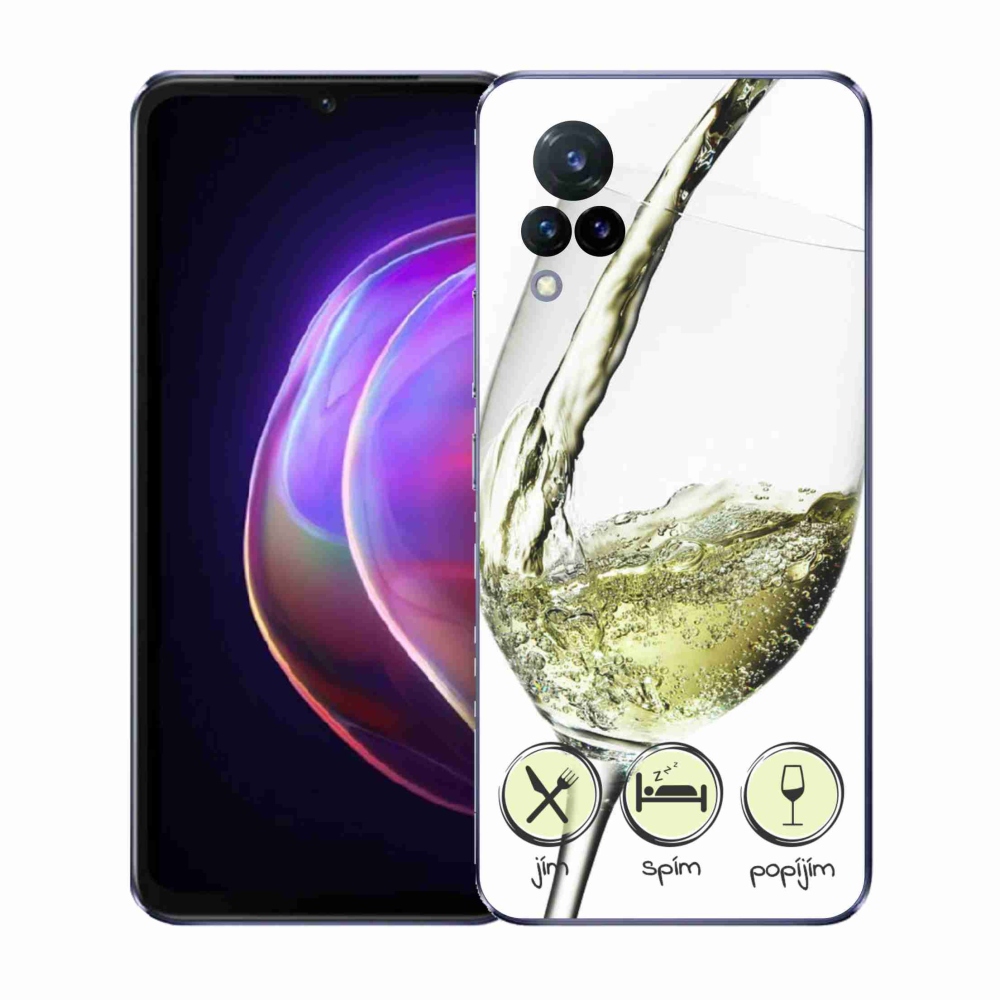 Gélový kryt mmCase na Vivo V21 4G/5G - pohár vína bielej