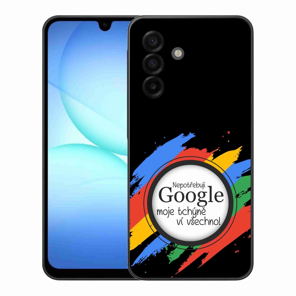 Gélový kryt mmCase na Samsung Galaxy A17 4G/5G - svokra vie všetko čierne pozadie