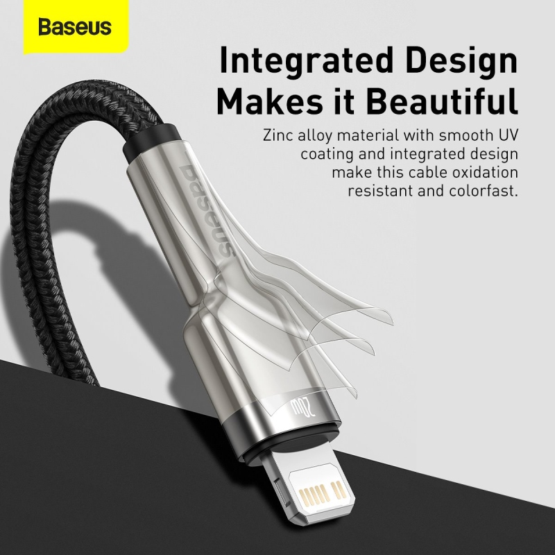 Baseus Cafule Metal Series Dátový Kábel USB-C - Lighting 20W 1m Black