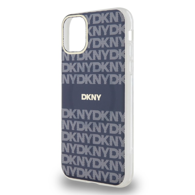 DKNY PC/TPU Repeat Pattern Tonal Stripe Magsafe Zadný Kryt pre iPhone 11 Blue