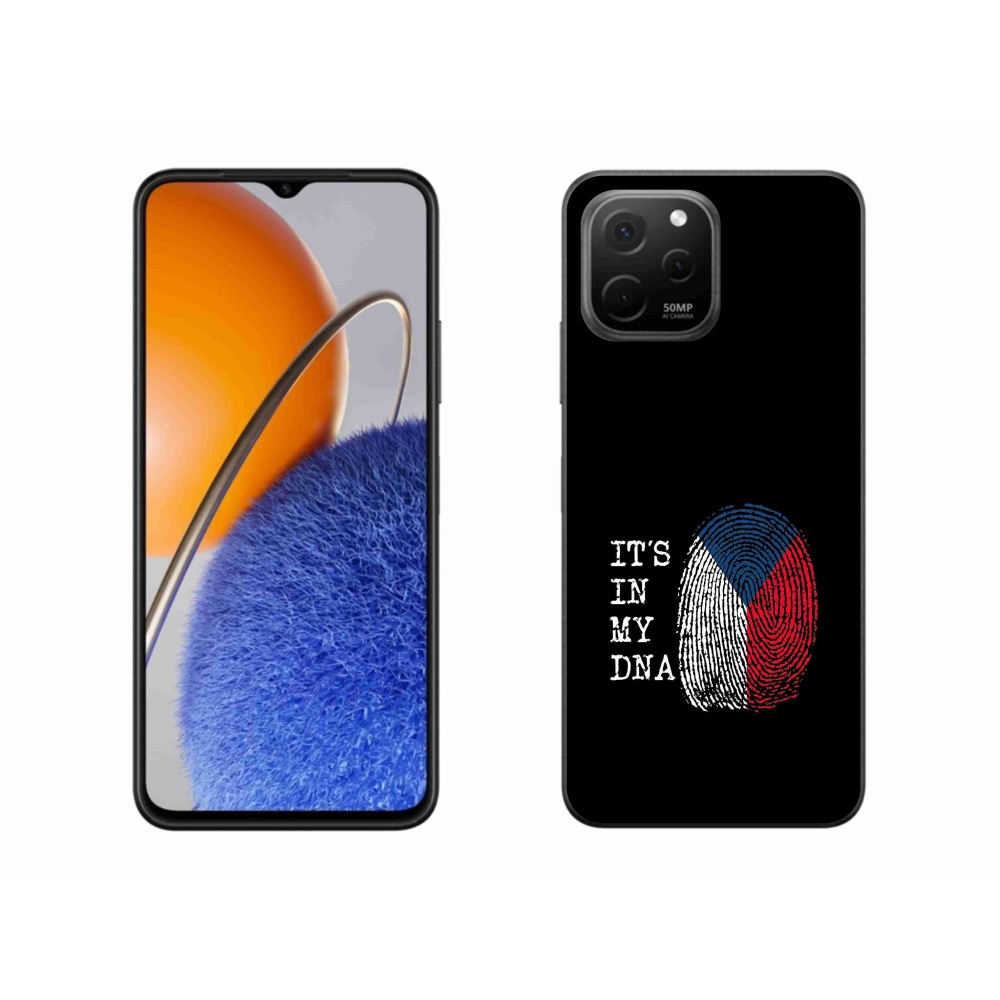 Gélový kryt mmCase na Huawei Nova Y61 - vlajka odtlačok prsta čierne pozadie