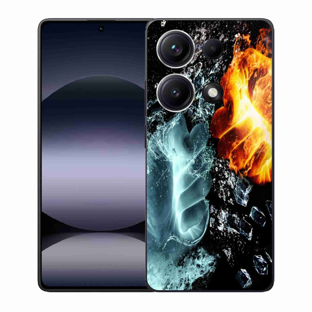 Gélový kryt mmCase na Xiaomi Redmi Note 14S - voda a oheň