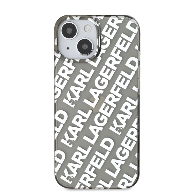 Karl Lagerfeld IML Electroplated Repeated Logo Zadný Kryt pre iPhone 15 Silver