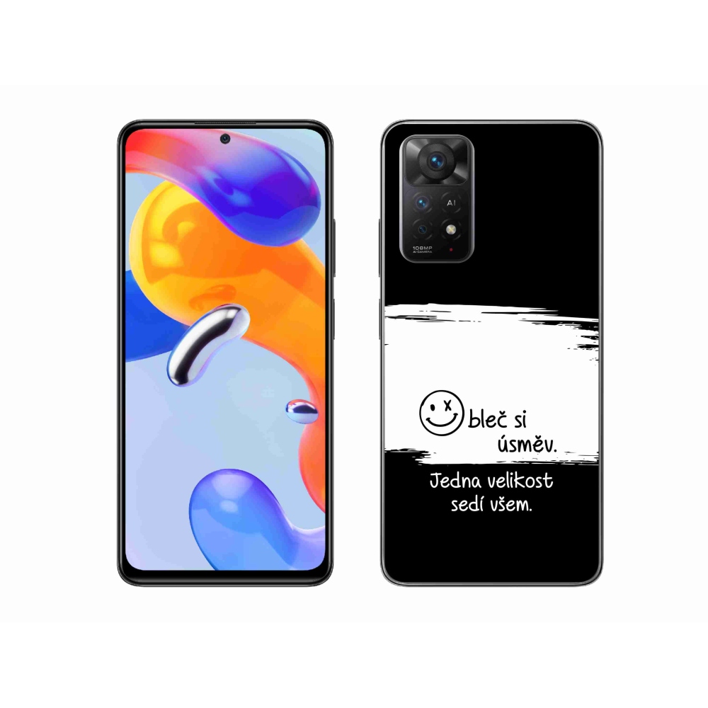 Gélový kryt mmCase na Xiaomi Redmi Note 11 Pro 4G/5G - vtipný text 8 bieločierne pozadie