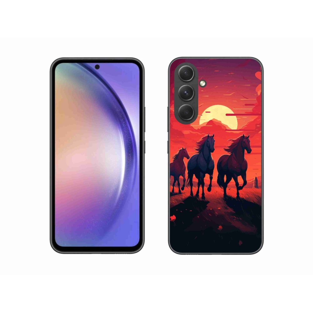 Gélový kryt mmCase na Samsung Galaxy A54 5G - kone a západ slnka