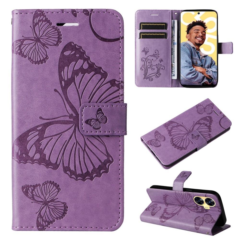 Big Butterfly knižkové púzdro na Realme C55 - fialové