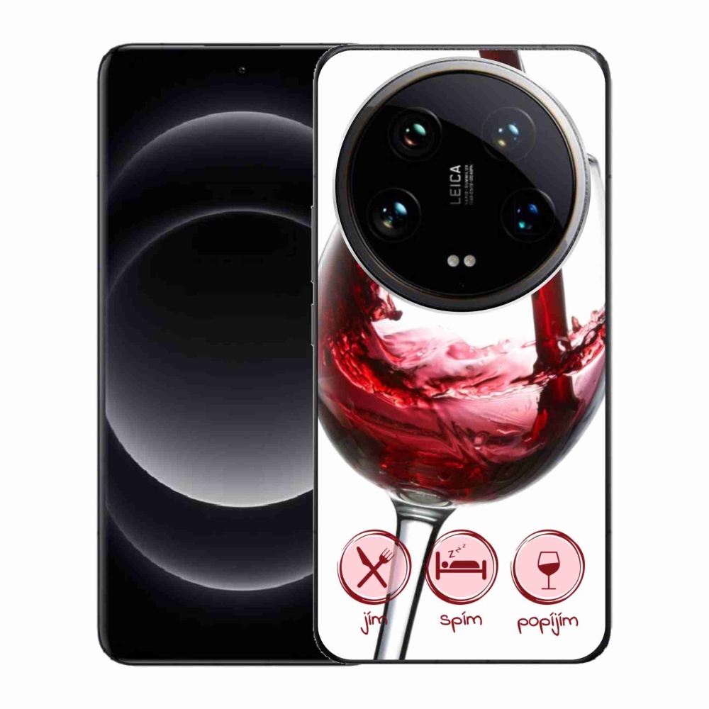 Gélový obal mmCase na Xiaomi 14 Ultra - pohár vína červené