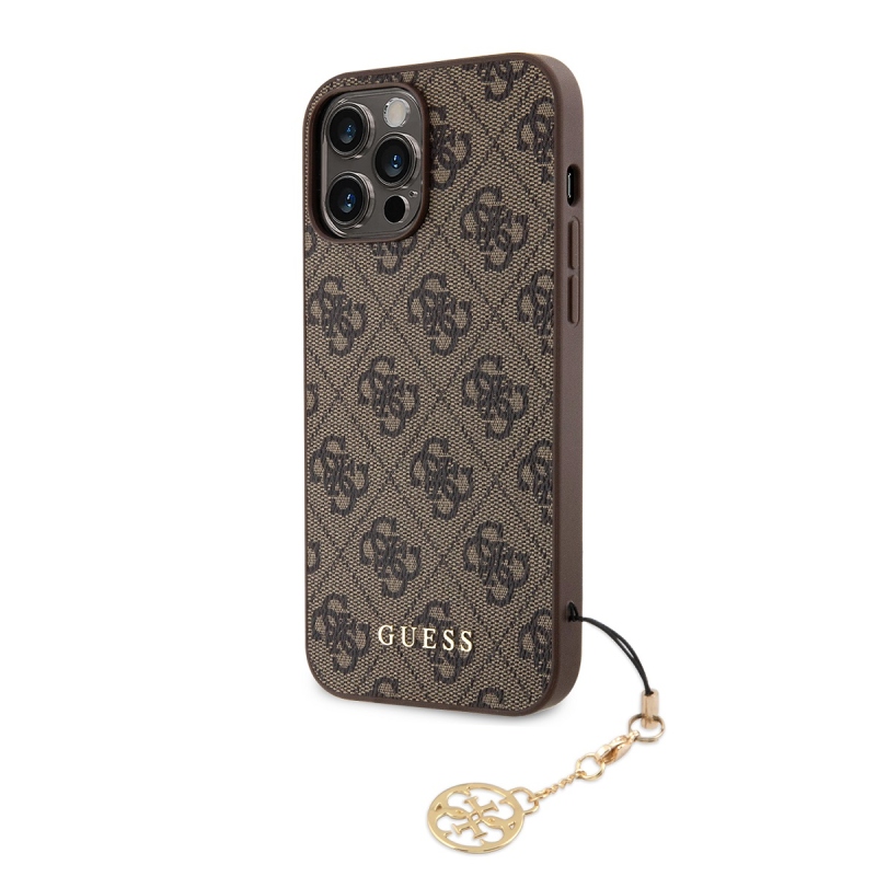 Guess 4G Charm Zadný Kryt pre iPhone 13 Pro Max Tone on Tone Brown