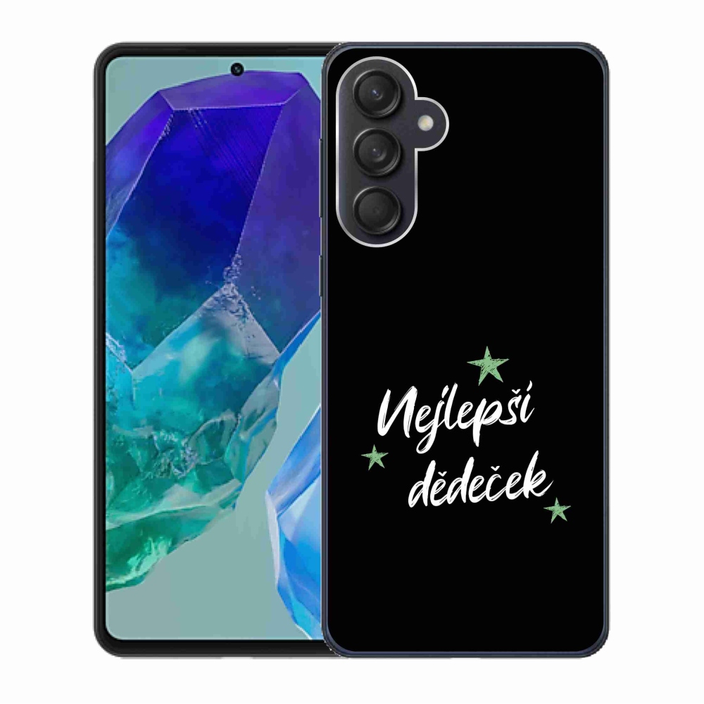 Gélový kryt mmCase na Samsung Galaxy M55 5G - najlepší starý otec 2 čierne pozadie