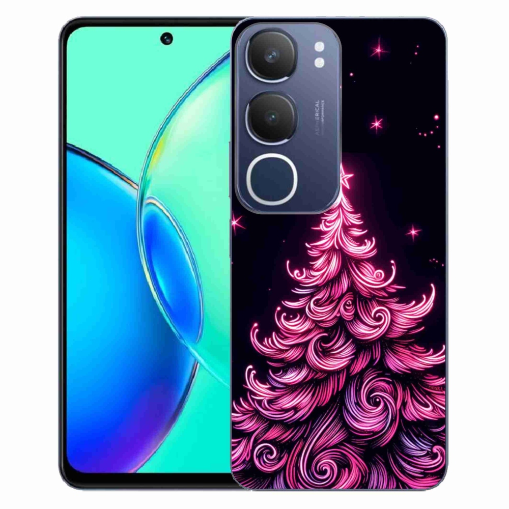 Gélový kryt mmCase na Vivo Y19s - neónový vianočný stromček 2