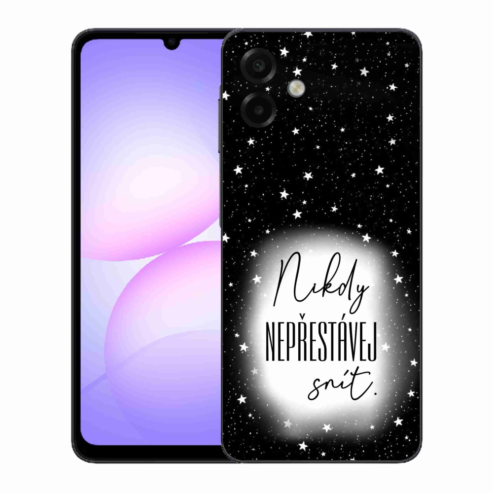Gélový kryt mmCase na Samsung Galaxy A07 4G - citát 1 bieločierne pozadie