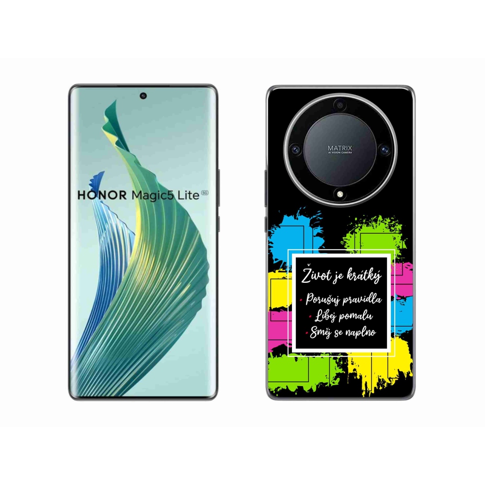 Gélový kryt mmCase na Honor Magic 5 Lite 5G - citát 5 čierne pozadie