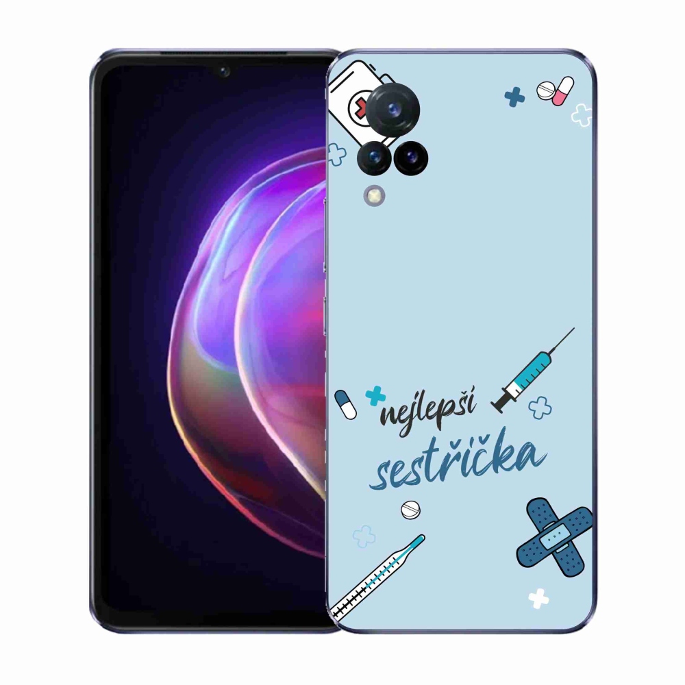 Gélový kryt mmCase na Vivo V21 4G/5G - najlepšia sestrička modré pozadie