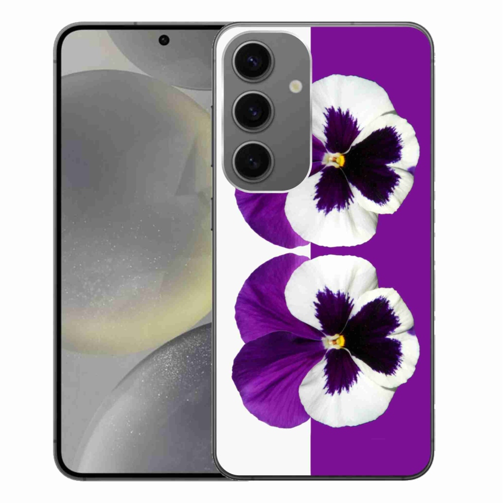 Gélový kryt mmCase na Samsung Galaxy S24+ - fialovobiely kvet