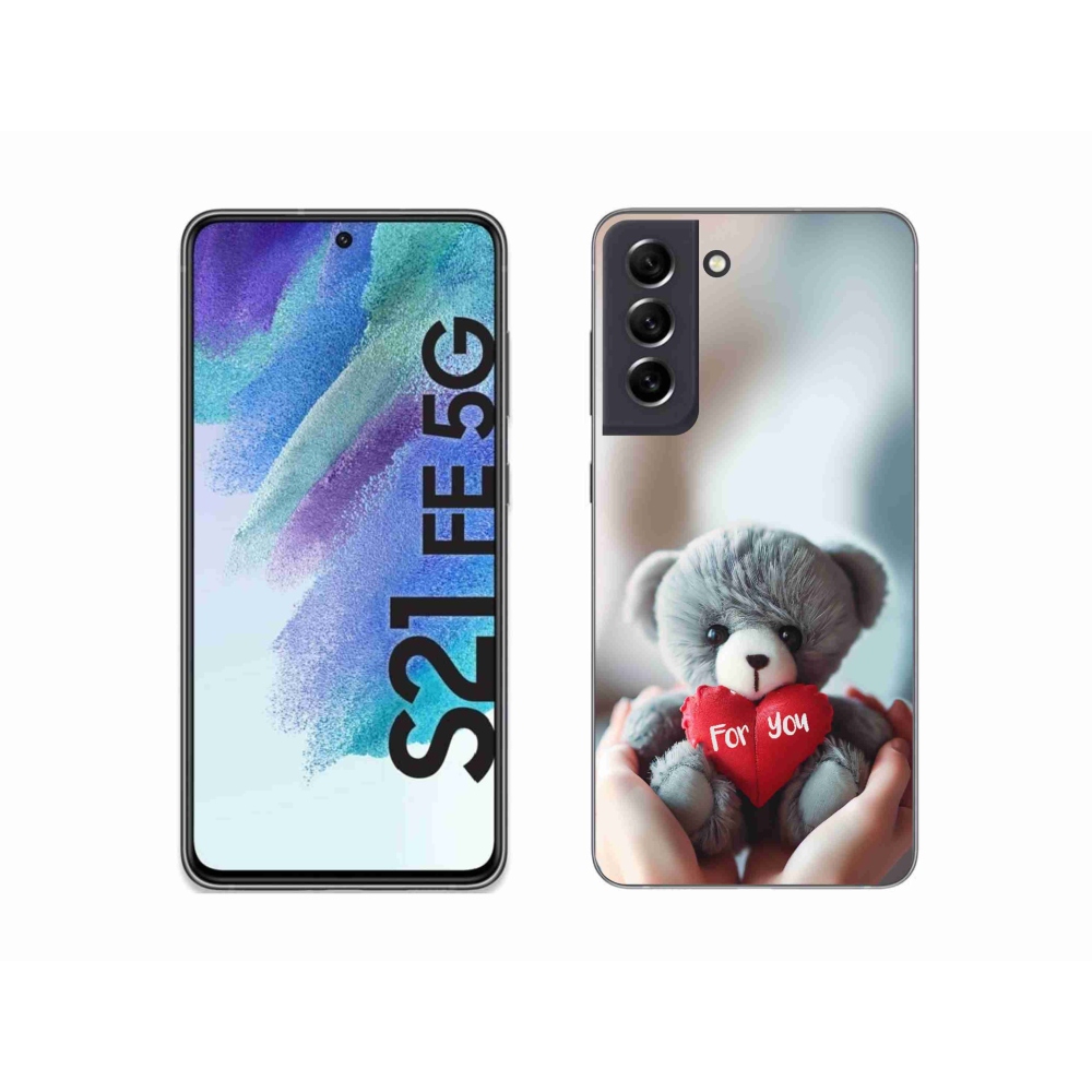 Gélový kryt mmCase na Samsung Galaxy S21 FE 5G - medvedík pre zamilovaných