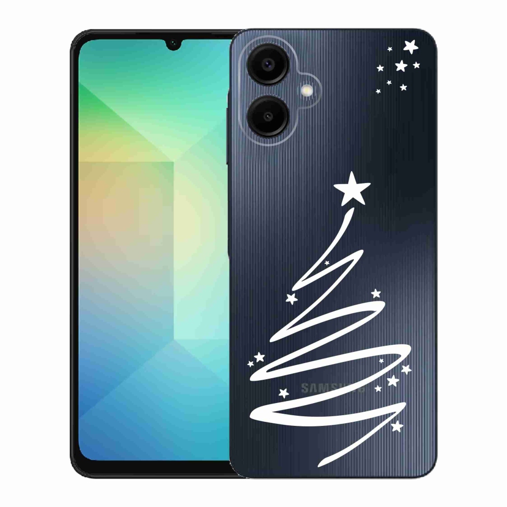 Gélový kryt mmCase na Samsung Galaxy A06 4G - biely stromček na priehľadnom pozadí
