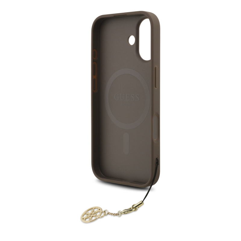 Guess 4G Charm Zadný kryt pre iPhone 17 Tone on Tone Brown