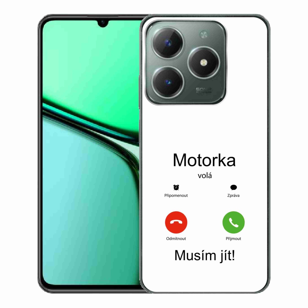 Gélový kryt mmCase na Realme C61 - motorka volá biele pozadie