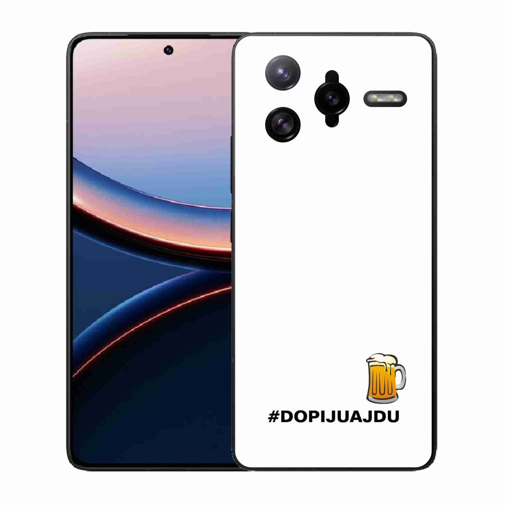 Gélový kryt mmCase na Xiaomi Poco F7 Ultra - pivný motív 1 biele pozadie