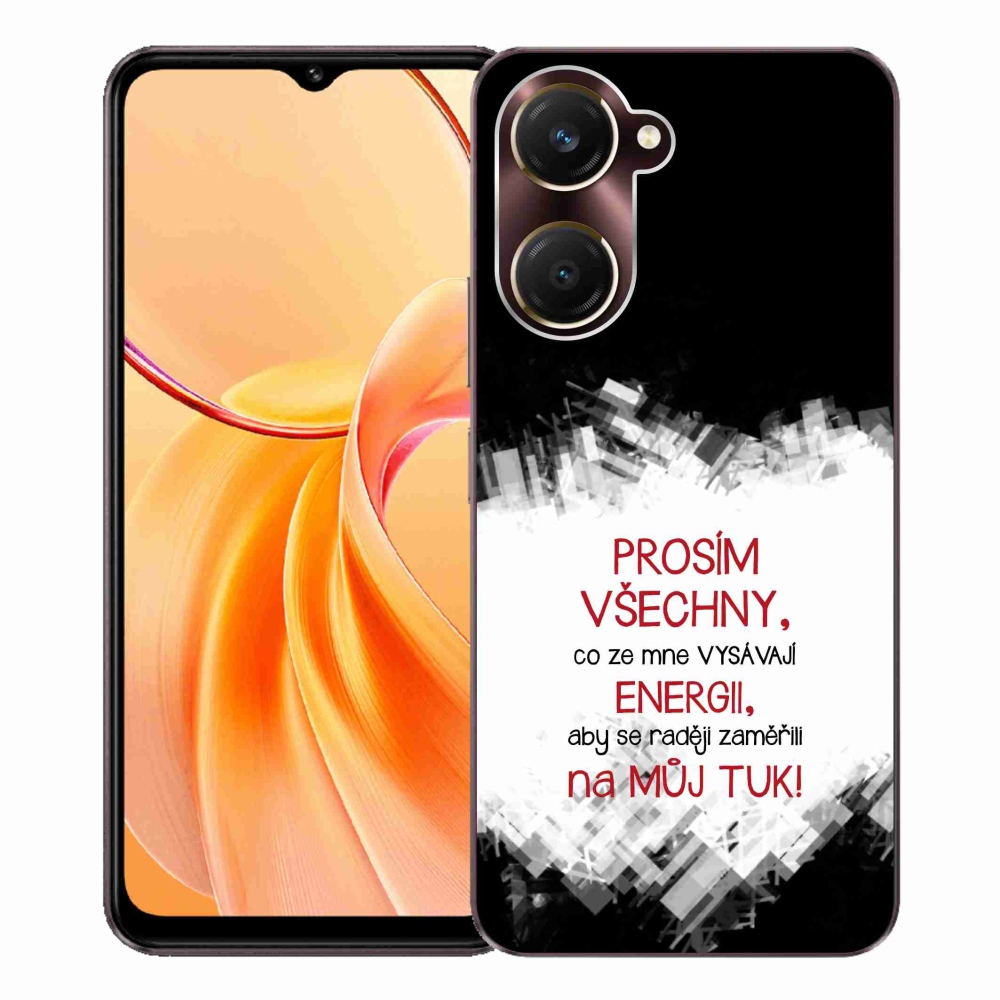 Gélový kryt mmCase na Vivo Y28s 5G - vtipný text 1 červený