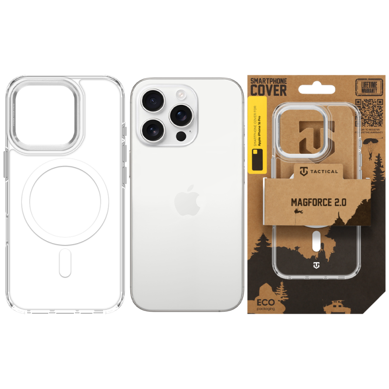 Tactical MagForce 2.0 – puzdro pre Apple iPhone 16 Pro, strieborné