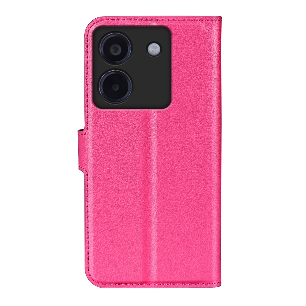 Litchi knižkové púzdro na Xiaomi Poco M7 Pro 5G - rose