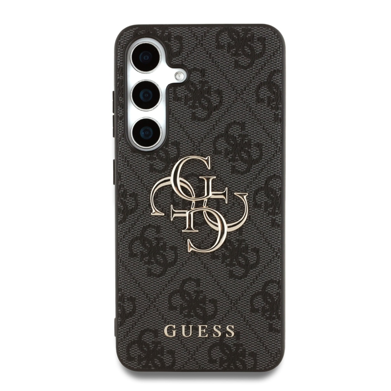 Guess PU 4G Metal Logo Zadný Kryt pre Samsung Galaxy S25 Grey